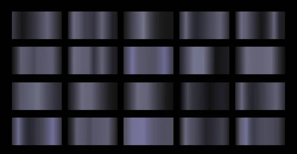 Šablony vektoru černých přechodů jsou nastaveny. Kolekce přechodů ilustrace tmavého gradientu — Stockový vektor