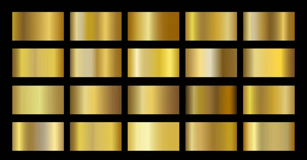 ゴールドメタリックメタル箔テクスチャグラデーションテンプレート — ストックベクタ