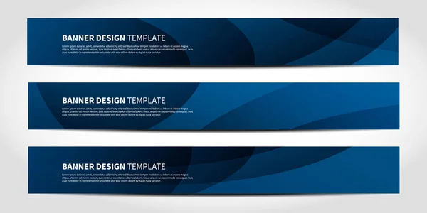 Vector banners with abstract geometric blue background — Stock Vector