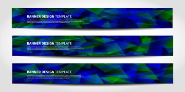 Soyut geometrik arka plan ile Vektör mavi afiş. Web sitesi üstbilgi