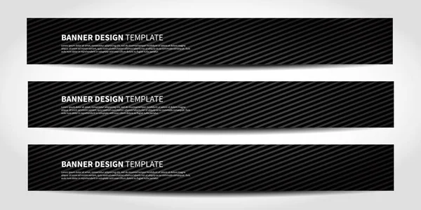 Vector banners met abstracte geometrische achtergrond. Zwarte website headers — Stockvector