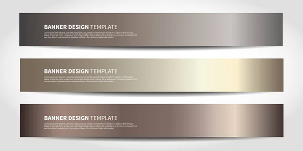 Vector banners met abstracte achtergrond. Bronzen website headers — Stockvector