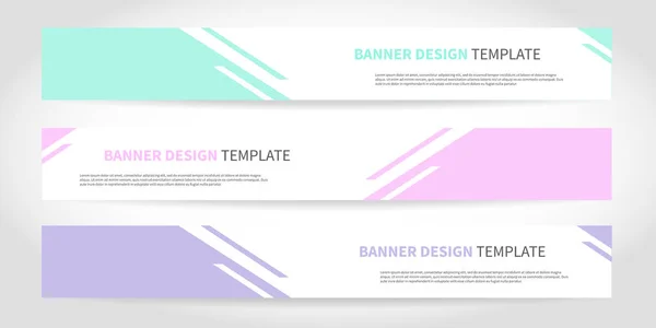 Banners Vector Design of headers web template met abstracte geometrische trendy achtergrond — Stockvector