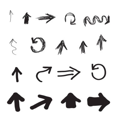 Ok izi simgeleri. Sarkık ok işaretleri koleksiyonu