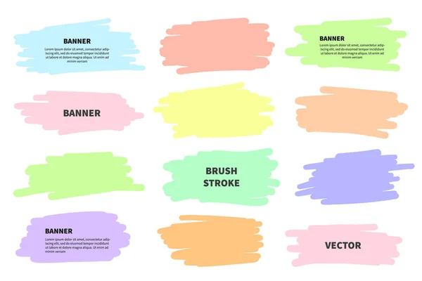 Splash Banners Set Vector Colorful Brush Strokes Set Vector Logo — Stock Vector