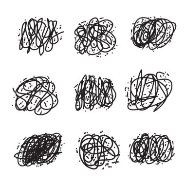 Desen, vektör logosu tasarımlı Scribble fırça darbeleri