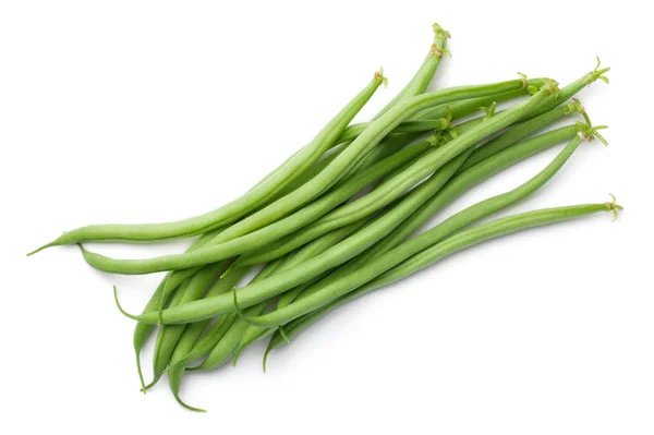 緑の豆は 白い背景で隔離 トップ ビュー — ストック写真