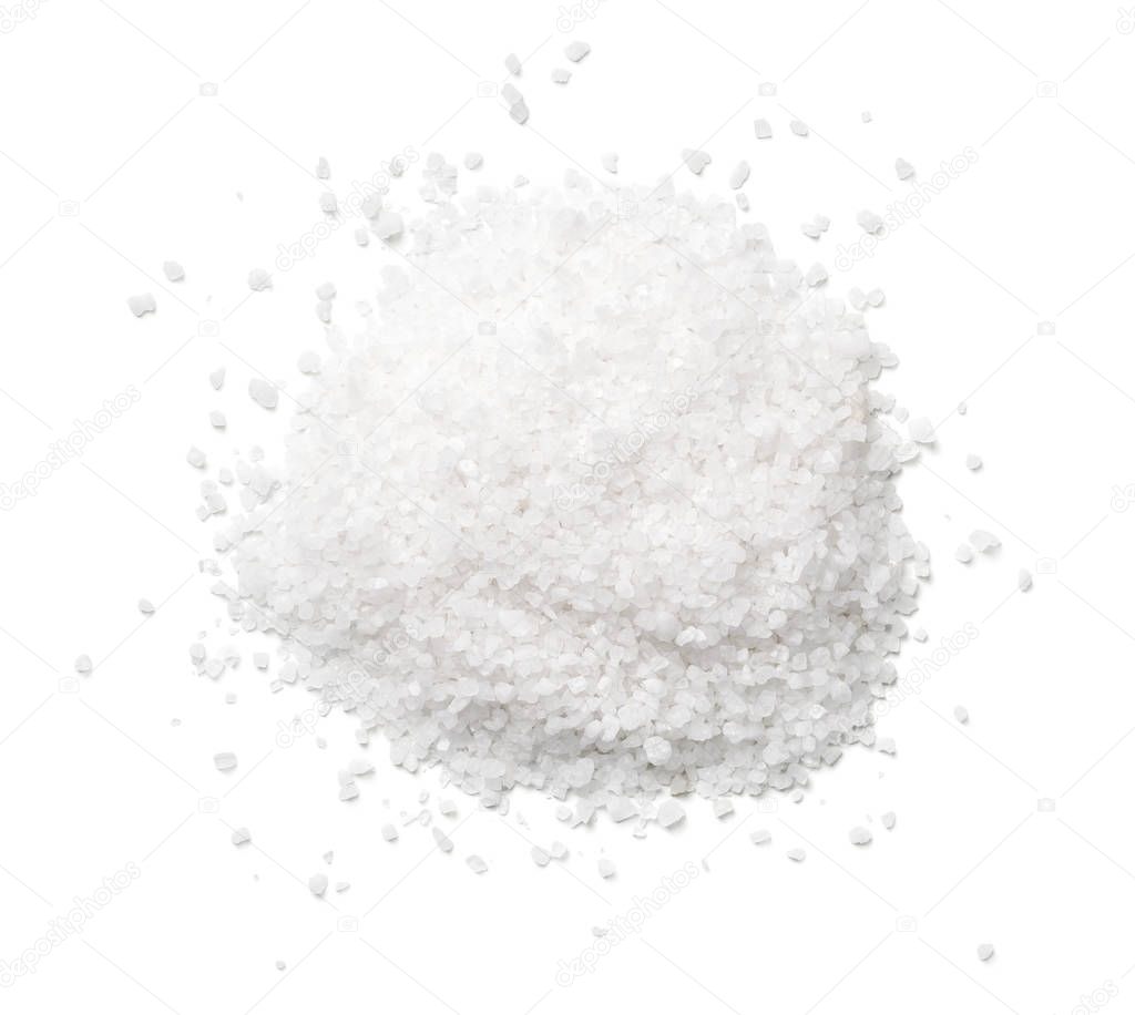 Salt Isolated On White Background. Top View