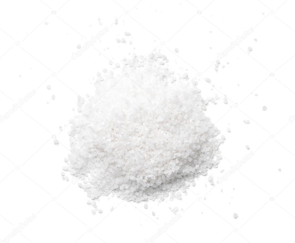 Salt Isolated on White Background. Top View
