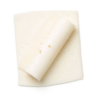 Beyaz Arka Planda İzole Edilmiş Keçi Peyniri Dilimleri