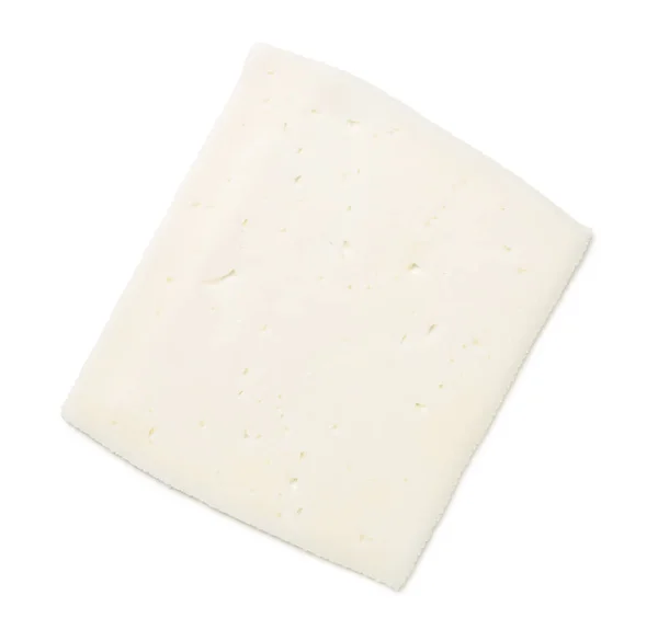 Kozí sýr plátek izolovaných na bílém pozadí — Stock fotografie