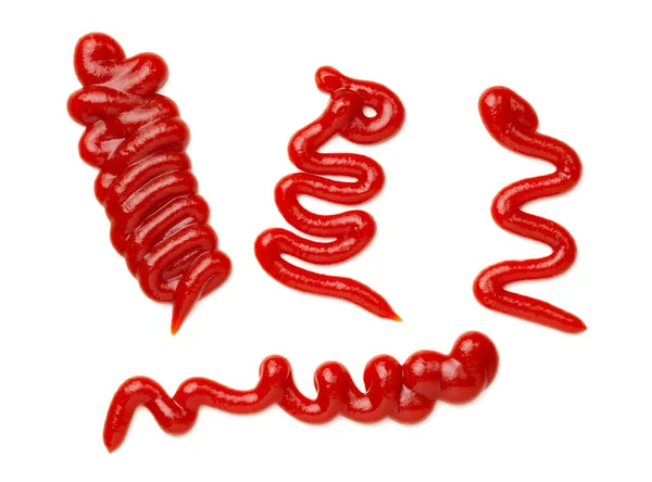 Ketchup spritzt vereinzelt auf weißem Hintergrund — Stockfoto