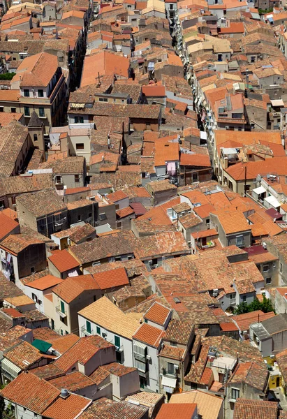 Los Tejados Del Casco Antiguo Cefalu Imagen de stock