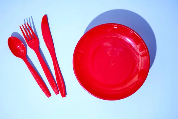 Studio Photo Plastic Cutlery — Stock Photo, Image