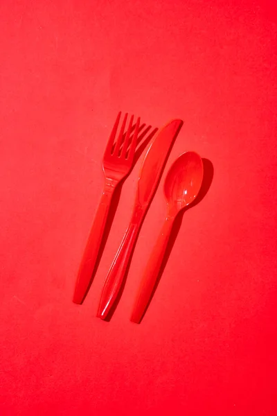 Plastik Çatal Bıçakların Stüdyo Fotoğrafı — Stok fotoğraf