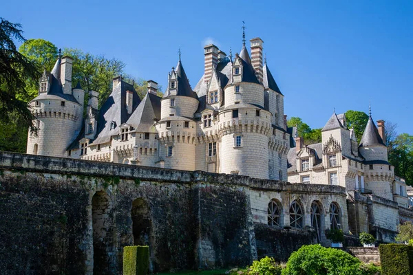Zamek Ussé Ogrodu Regionie Dolina Loary Francja — Zdjęcie stockowe