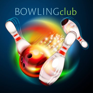 Bowling topu gökkuşağının üstünde uçan