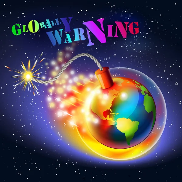 Conceito Alerta Aquecimento Global Buraco Ozônio Efeito Ultravioleta Estufa Mensagem — Vetor de Stock