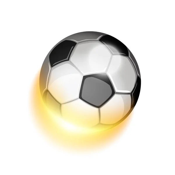 Pallone da calcio sportivo in fiamme — Vettoriale Stock