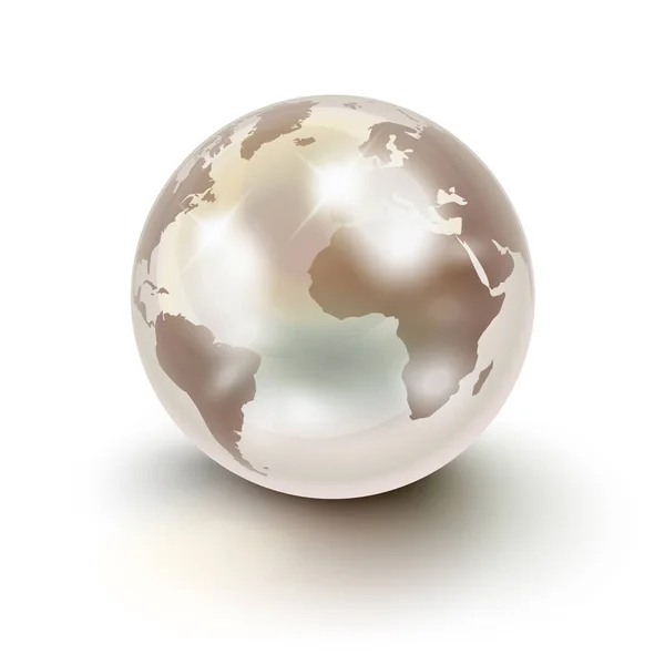 Precious Earth comme une perle blanche sur blanc — Image vectorielle