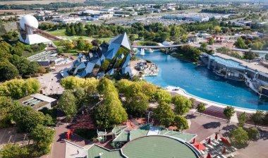 Futuroscope theme park aerial view in Poitiers, France clipart