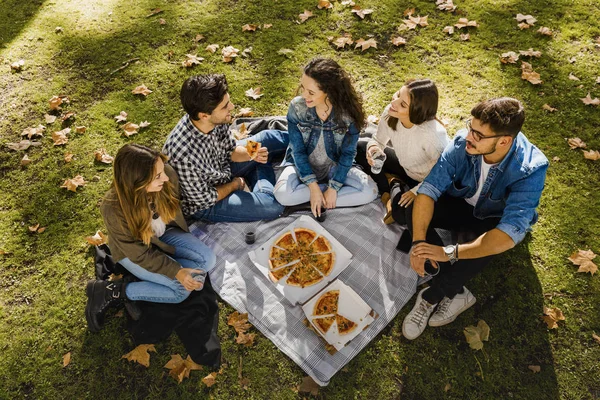 Vrienden Het Park Picknicken — Stockfoto