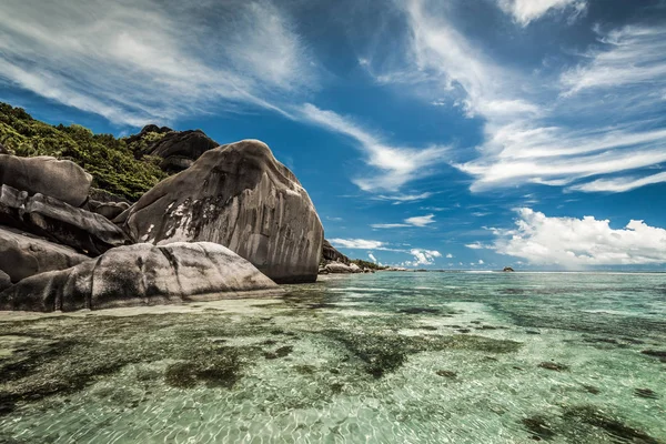 Belle Plage Anse Source Argent Praslin Seychelles — Photo