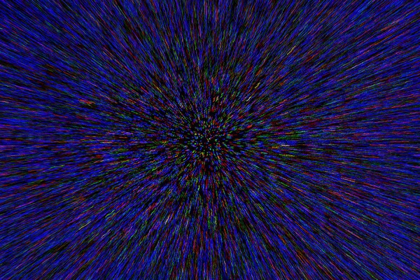 Природний масштаб лінзи вибух радіальний розмитий червоний зелений синій цятки на чорному фоні — стокове фото