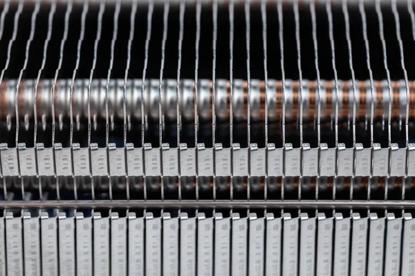 modern heat radiator closeup macro background with selective focus