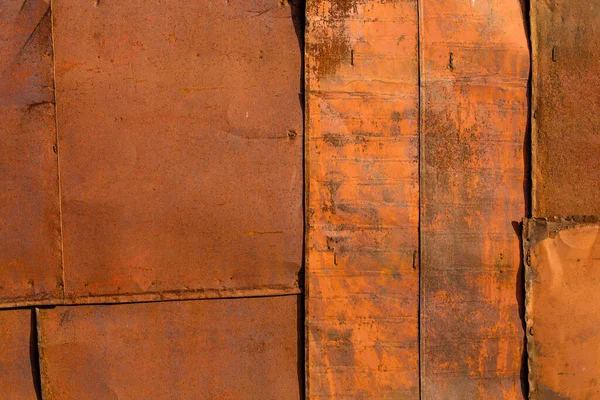 Verrostete Bleche Patchwork-Wandstruktur und flacher Hintergrund — Stockfoto