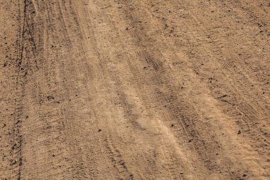 Tozlu kuru toprak yol - tam kare yakın çekim