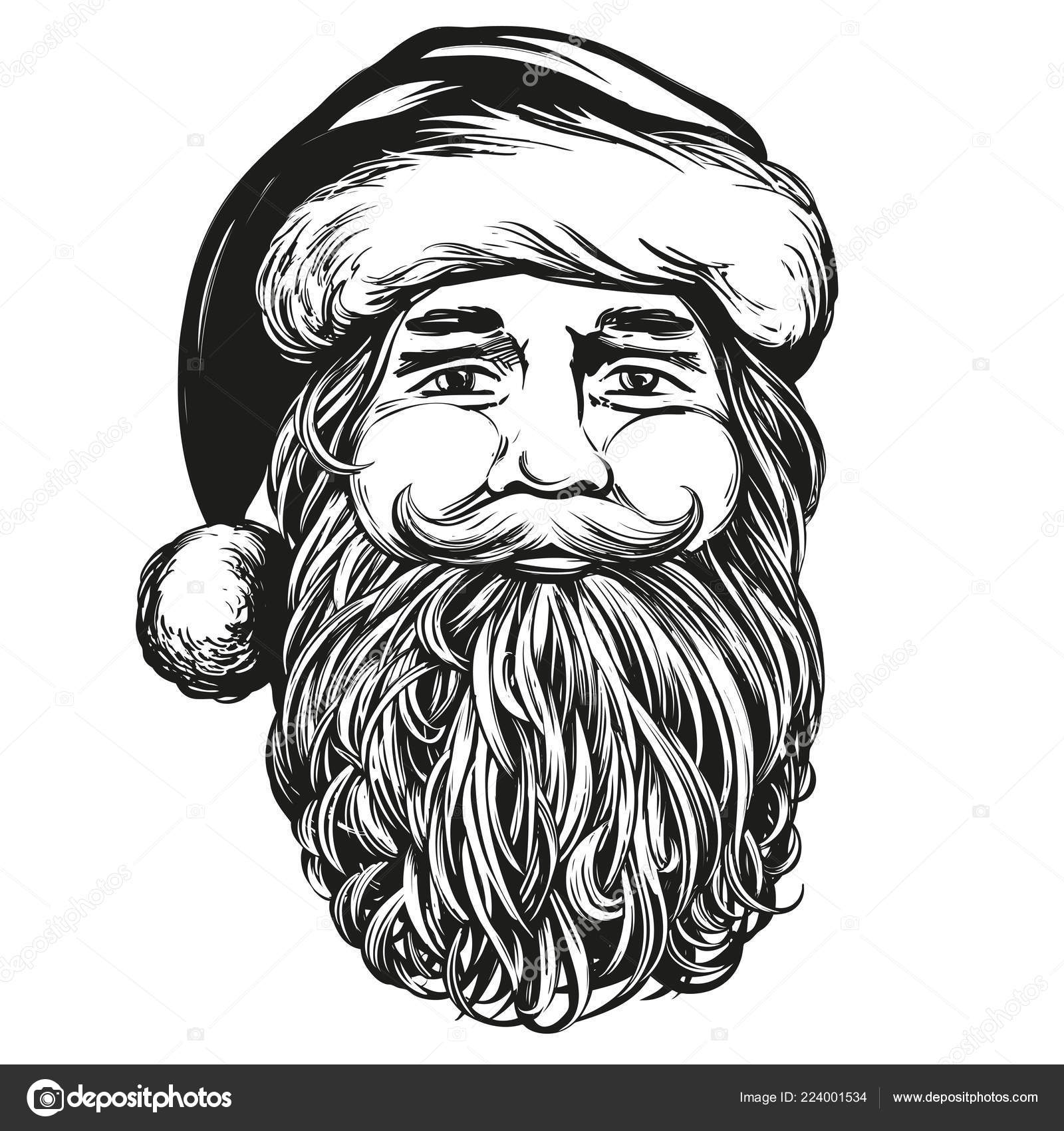 Santa Claus Christmas Symbol Hand Drawn Vector Illustration