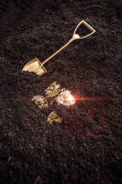 Kavram kripto Döviz Alım bitcoin incelemesi. Yerde bozuk para.