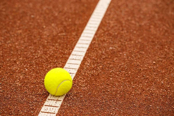 Sport Objektet Koncept Tennisbollar Röda Court — Stockfoto