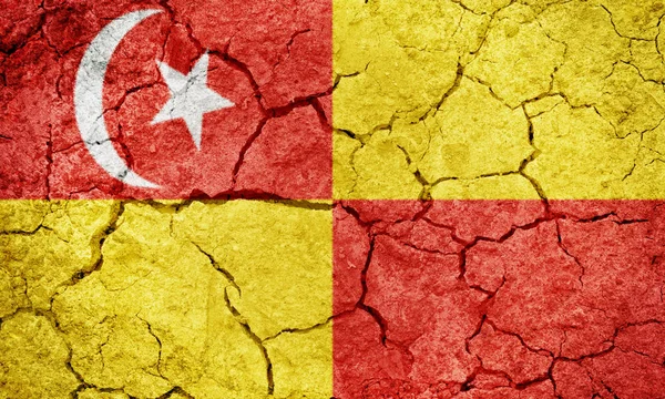 Selangor Staat Van Maleisië Vlag Droge Aarde Grond Textuur Achtergrond — Stockfoto