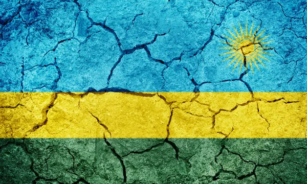 Δημοκρατία Της Ρουάντα Σημαία Ξηρή Έδαφος Υφή Φόντου — Φωτογραφία Αρχείου