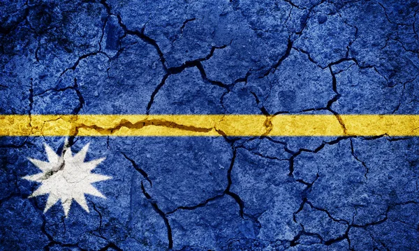 Bandeira República Nauru Terra Seca Fundo Textura Chão — Fotografia de Stock