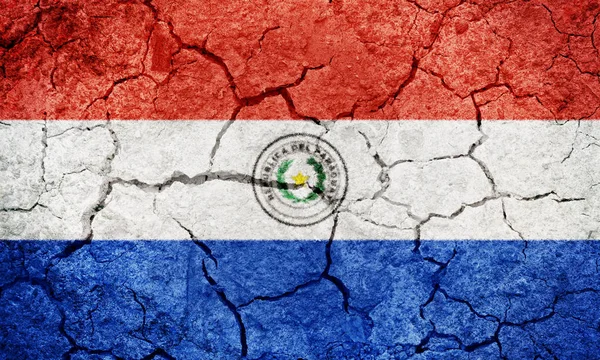 Bandeira República Paraguai Terra Seca Fundo Textura Chão — Fotografia de Stock