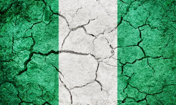 Прапор Федеративної Республіки Нігерія Сухої Землі Землі Текстуру Фону Стокове Фото