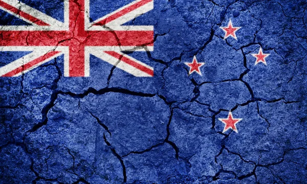 New Zealand Flag Dry Earth Ground Texture Background — Stock Photo, Image