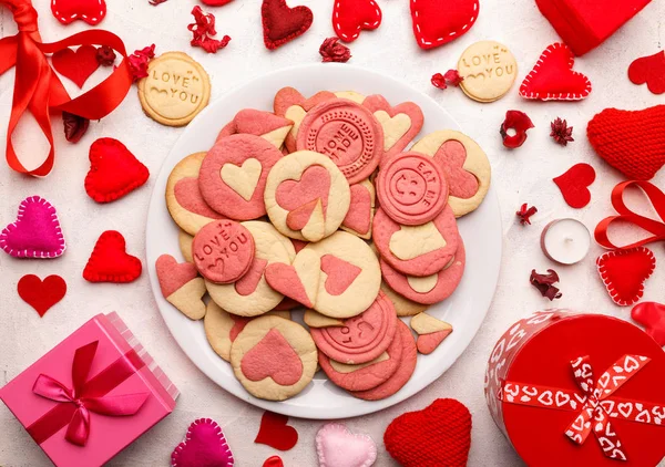 Heart Shape Cookies Valentine Day — Stock Photo, Image