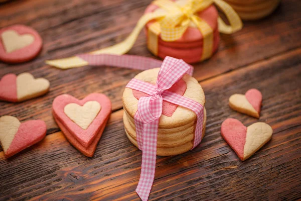 Cookies Forma Coração Para Dia Dos Namorados — Fotografia de Stock