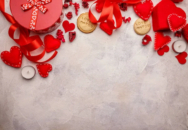 Schöne Romantische Komposition Valentines Day Background lizenzfreie Stockbilder