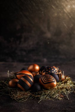 Paskalya kavramı. Mutlu Paskalya kartı kopya alanı ile metin için