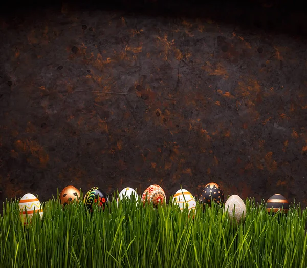 Fila de huevos de Pascua — Foto de Stock