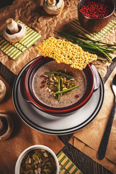 Crema de sopa de champiñones —  Fotos de Stock