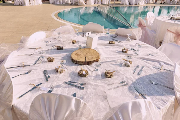 Bruiloft decoraties voor tafel — Stockfoto