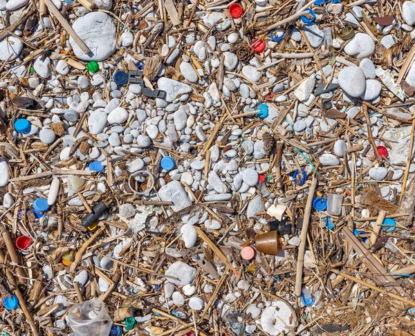 Poluição da praia — Fotografia de Stock