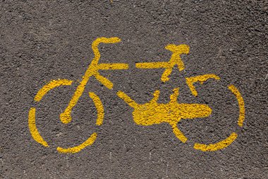 Sarı bisiklet yolu işaretleme 