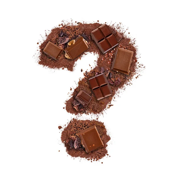 Punto interrogativo fatto di barretta di cioccolato — Foto Stock